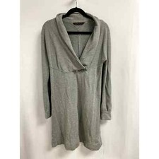 MARC JACOBS Heather Grey V Neck Oversized Sweater Dress Long Sleeve Size Small