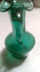 Vintage, Hand Blown Green Glass Cruet Bottle,  vinager holder, with handle — photo 5