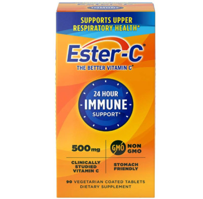 EsterC Vitamin C 500 mg Coated Tablets, Immune System Booster Supplement 90ct