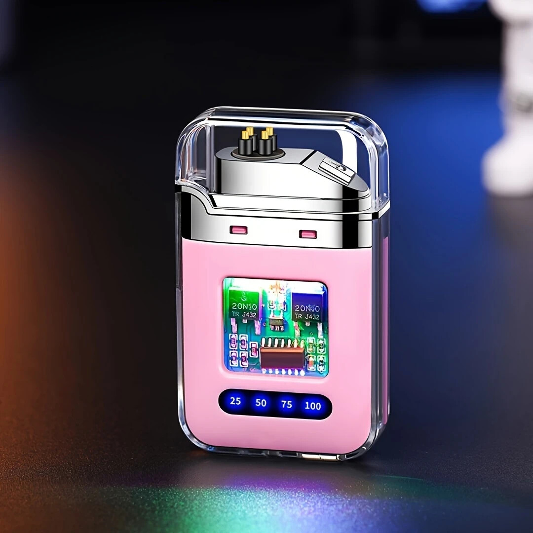 , Usb Rechargeable Electronic Lighter W/ 3 Color Led