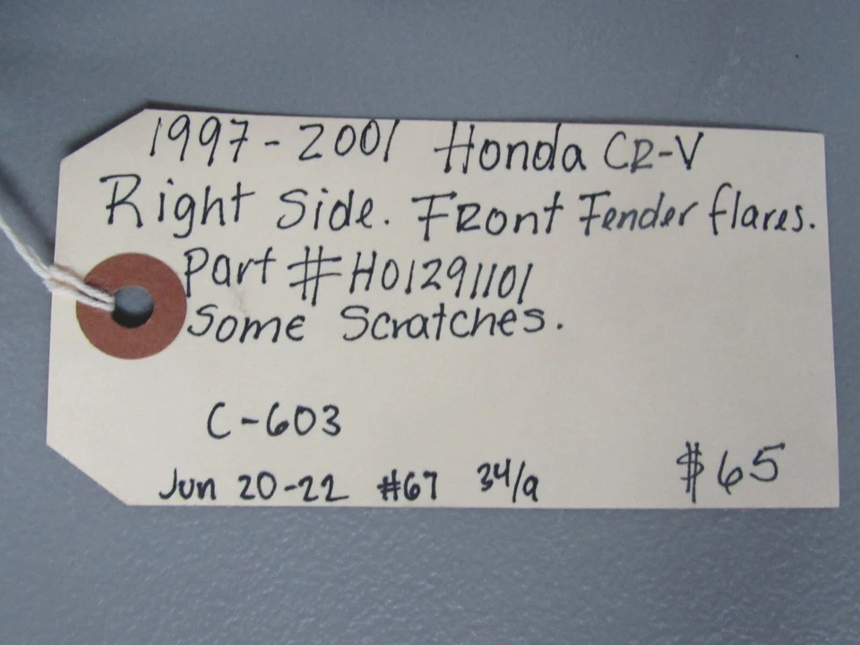 1997 1998 1999 2000 2001 HONDA CR-V RIGHT SIDE FRONT FENDER FLARE - Изображение 3 из 3