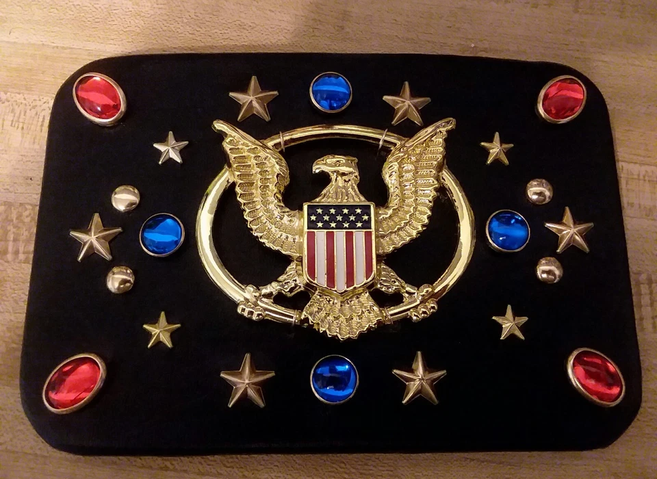 CINTURÓN MONO NEGRO ESTILO ELVIS con Hebilla Diseño Águila Americana Foto 3 de 3