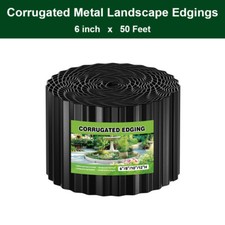 6.0"H x 50 FT Corrugated Metal Garden Edgings Galvanized Steel Landscape Edgings
