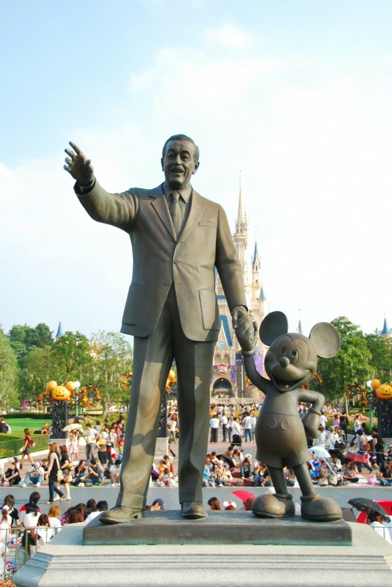 Walt Disney & Mickey Mouse Iconic Statue at Disneyland