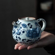 Blue and White Porcelain Teapot Handmade Ceramic Teapot Kung Fu Tea Set