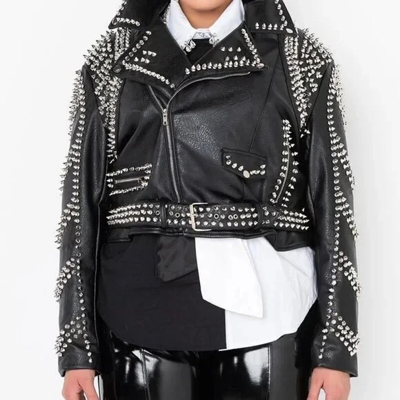 CHAQUETA MOTO PLUS AZALEA WANG SO TACHONADA Nueva/Envío Rápido Foto 2 de 4