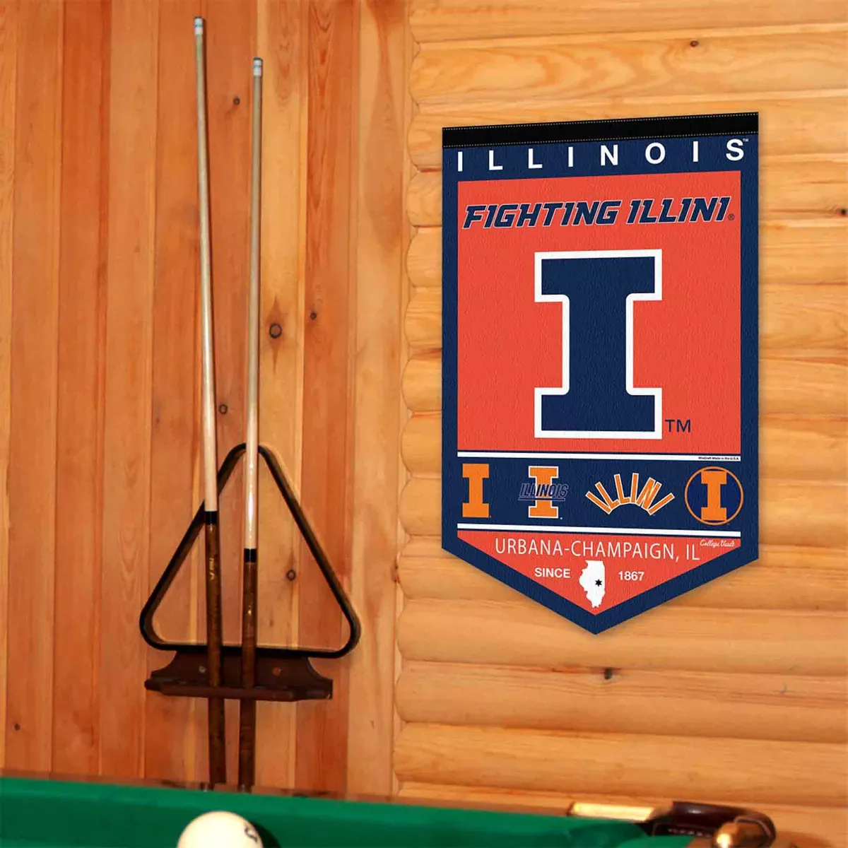  Illinois Fighting Illini Banner and Scroll Sign : Sports &  Outdoors