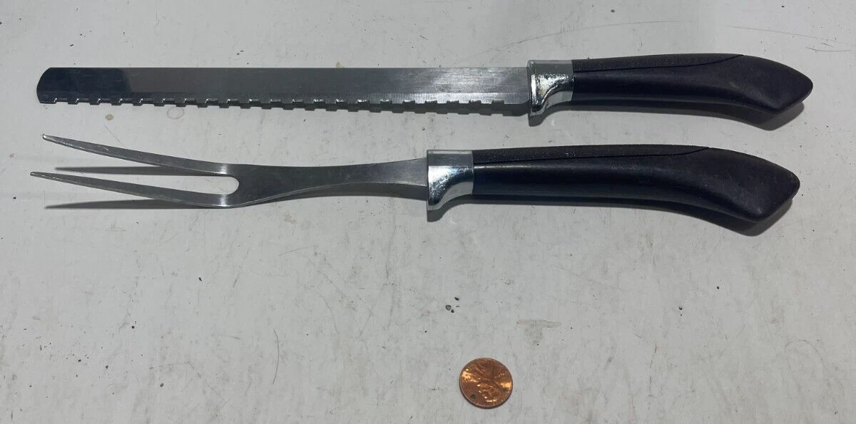 Ginsu Cutlery Serrated Carving Knife & Fork Gift Set Classic Deluxe Original
