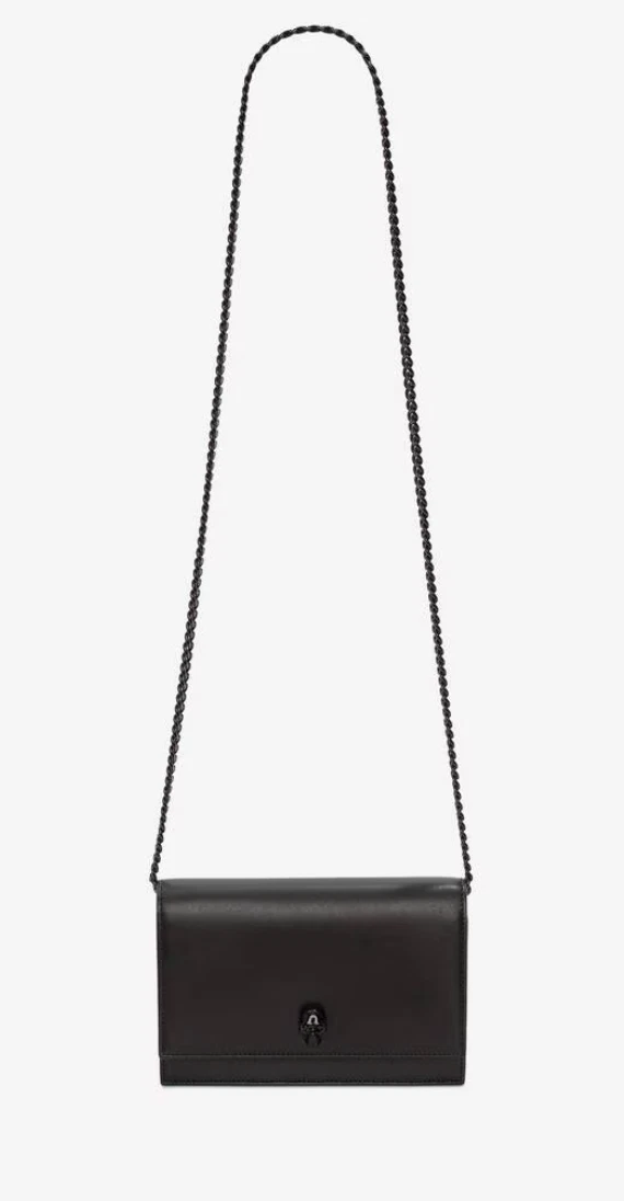 Alexander McQueen Small Skull Crossbody Bag in Black Retail $1,190 Authentic NEW