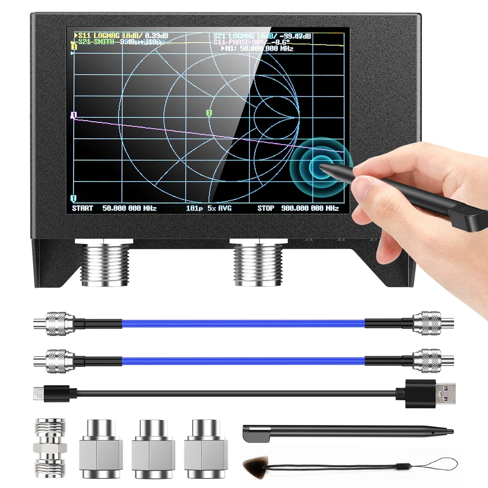 Seesii 4inch 50KHz-3GHz HF VHF UHF VNA NanoVNA Vector Network Antenna Analyzer - Image 2 of 4