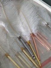 Luxury Nikkah Pen | White Ostrich Feather Pen | Gold | Silver | Rose Gold Pen