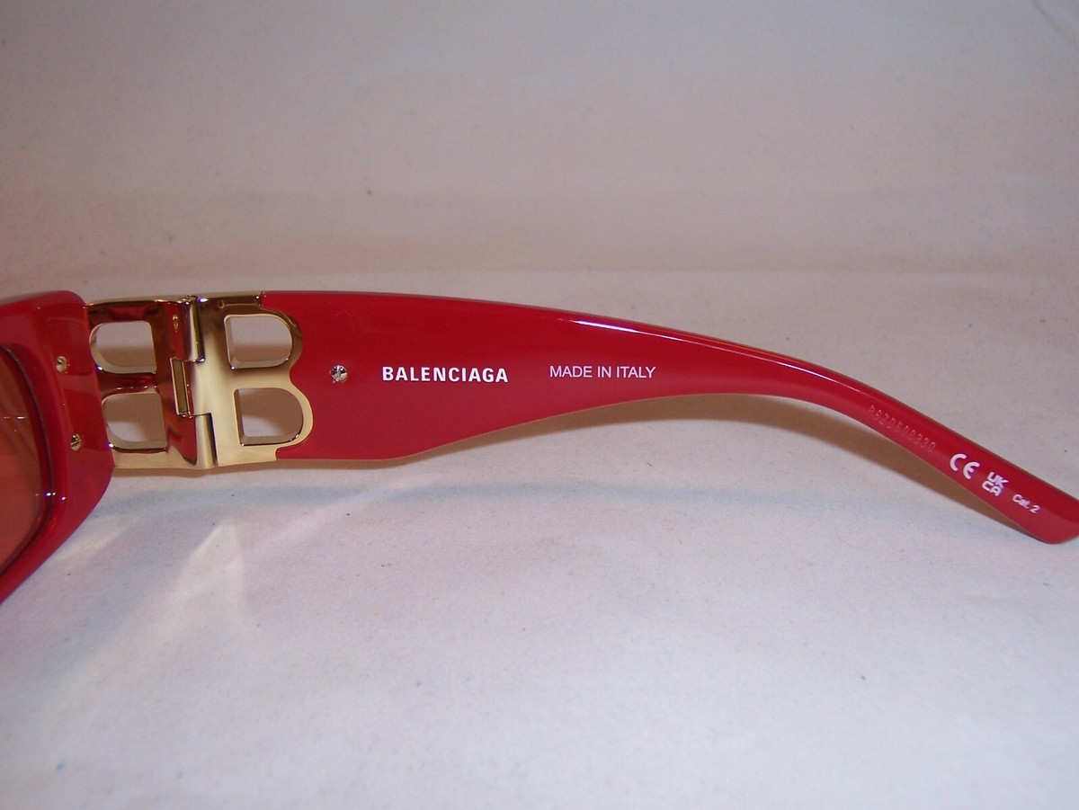 NEW BALENCIAGA SUNGLASSES BB 0096S 003 RED/RED 51MM