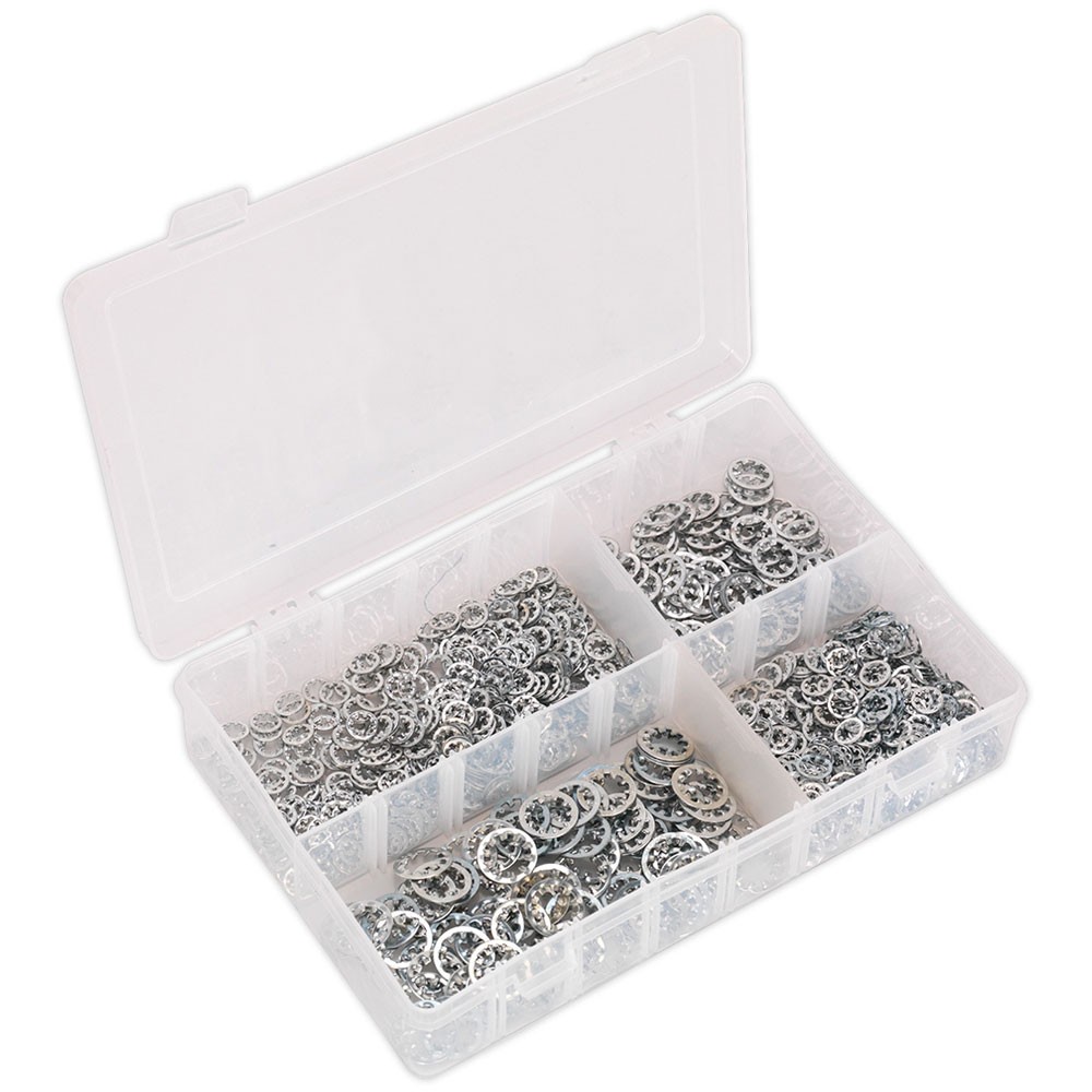 Sealey Lock Washer Assortment 1000pc Serrated Internal M5-M10 Metric