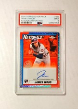 James Wood 2025 Topps Chrome RC AUTO ORANGE REFRACTOR /25 Silver Pack PSA 9 Y6
