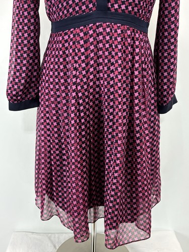J. Abito Camicia Crew 100% Seta Tg 8 Donna Fluido Lunghezza Ginocchio Piede di Poule - Foto 6 di 9