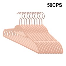 50PCS PINK COAT HANGERS STRONG DURABLE PLASTIC HANGER FOR CLOTHES TROUSERS ADULT