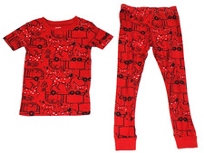 Carter's Toddler 2 Piece Firetruck Pajama Set Short Sleeve Shirt  Pants Size 5T