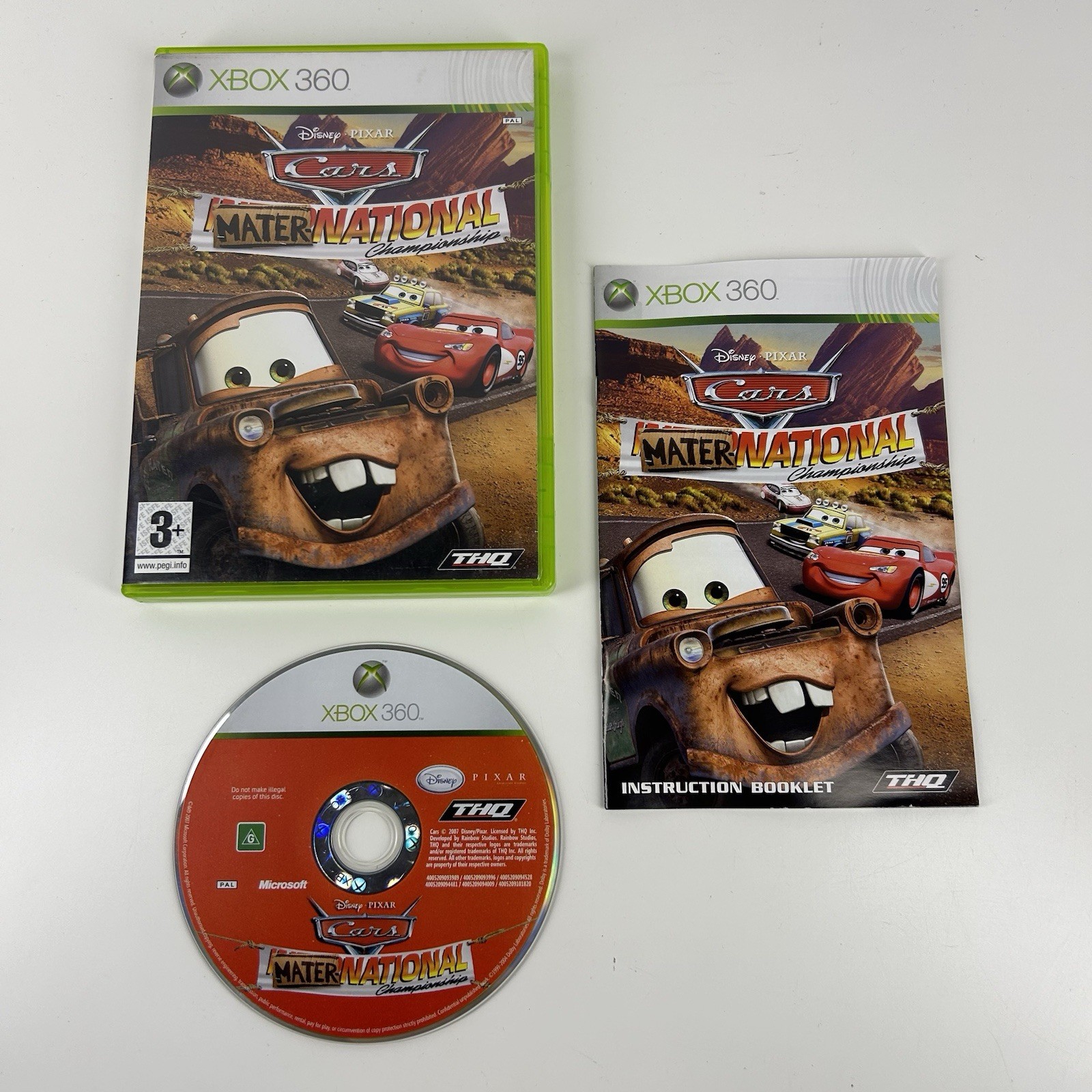 Cars Mater-National Championship Xbox 360 Video Game Complete with Manual