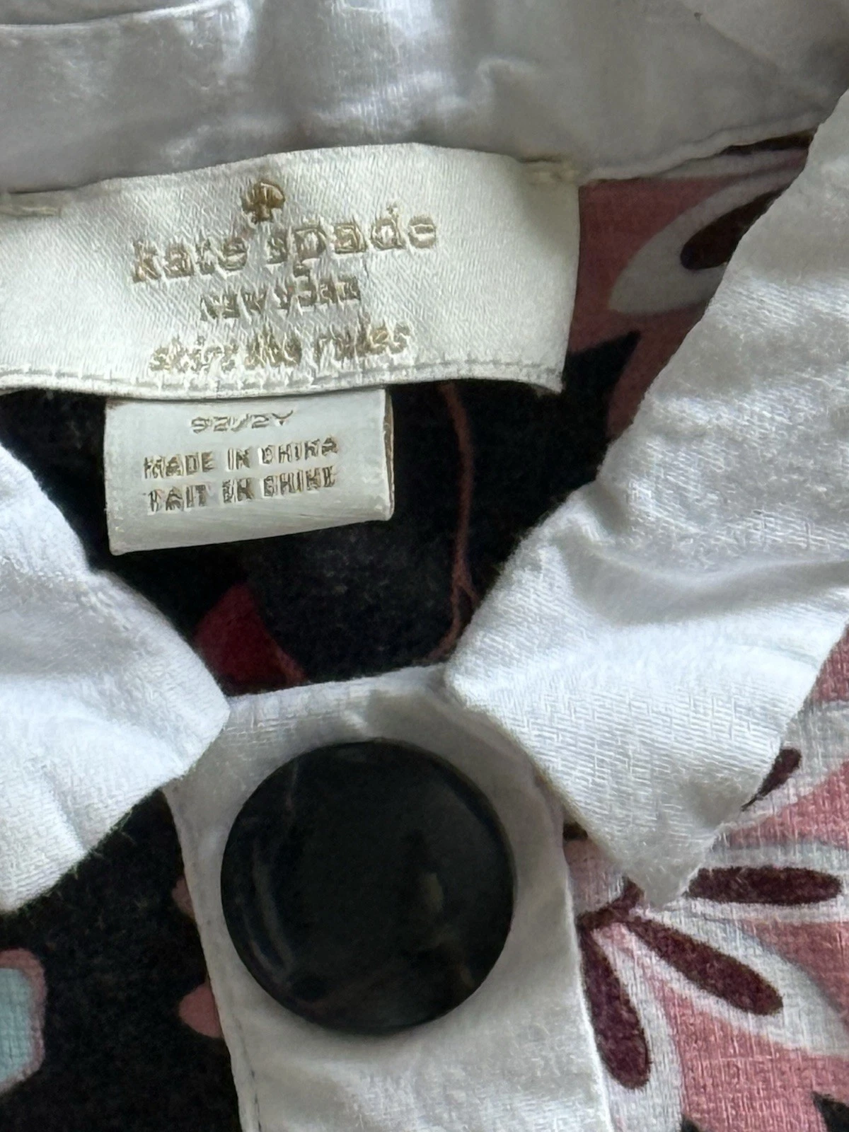 Abito Kate Spade New York nero rosa floreale 92 cm 2 anni 2T colletto bottoni grandi