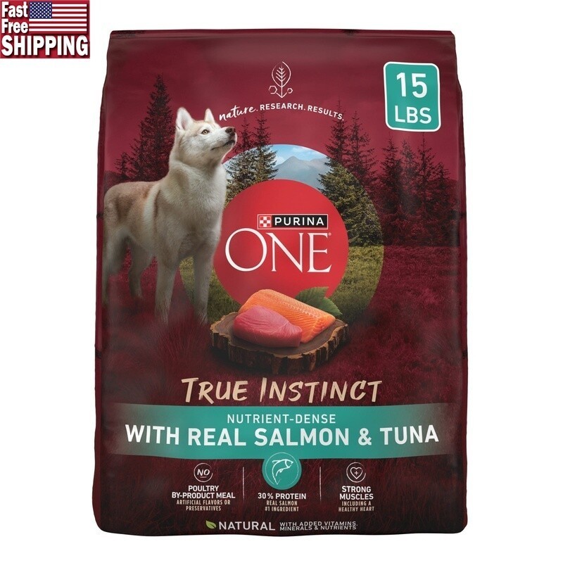Salmon Tuna Adult Dogs Muscle Support 15 Lb Kibble New