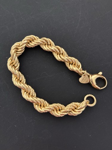 Vintage Bronze Milor Italy Twisted Chunky Bracelet Gold Tone 8.25"