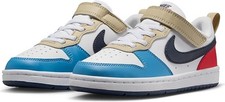 Nike Big Kid 2.5Y Court Borough Low Recraft White/Thunder Blue-LT Crimson DV5457