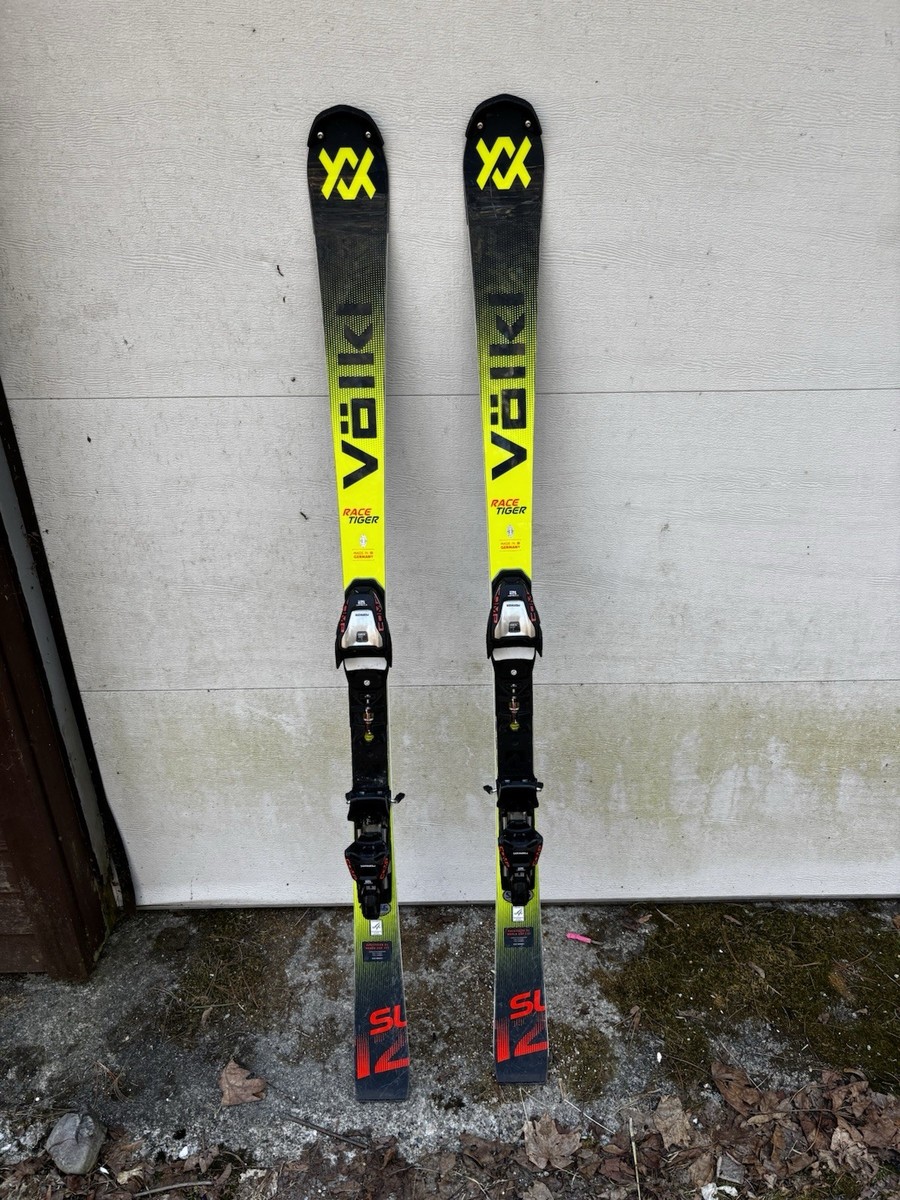 Völkl Racetiger SL World Cup 157 Skis Yellow Black Red with Völkl Racetiger SL World Cup 157 Skis Yellow Black Red with