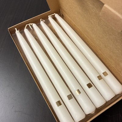 PartyLite Unscented White 10'' Dinner Candles P0710 NIB Tapers (6 Candles)