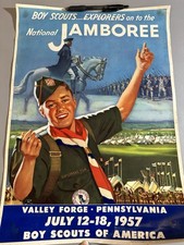 Vintage Boy Scouts of America 1957  Valley Forge Jamboree Poster Great Original