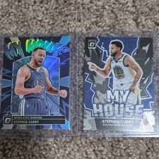 Stephen Curry 24 Optic My House Hyper Blue and Stephen Curry 22 Optic My House