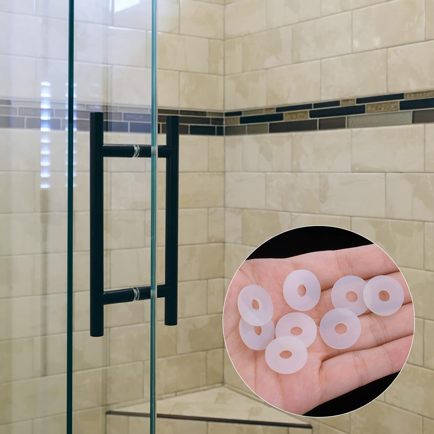 Grevosea 20Pcs Nylon Flat Washer 13/16" OD,3/16" ID Clear Washers... 