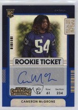 2021 Panini Contenders Rookie Variation Reverse Ticket Cameron McGrone Auto 11oq