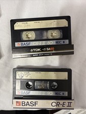 2x BASF CR-E II 90 60 TYPE II BLANK CASSETTE TAPE 1 USED