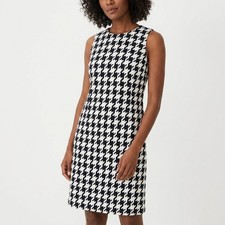 Ann Taylor Factory Sheath Knee Length Houndstooth Dress Women See Measurements