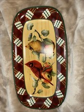 Lenox Winter Greetings Codzienny talerz tartanowy 14,5"x7,5" Wycofany