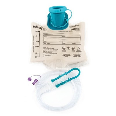Enteral ENFit Feed Pump Bags - Infinity  500ml With Connector - 30 Pieces New