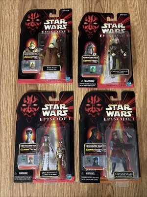 Star Wars Episode 1 CommTech Chip ACTION FIGURES Lot of 4 NEW (#19)