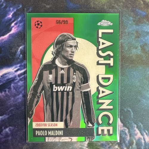 Paolo Maldini 2026 Topps Chrome UCC Last Dance #LD-11 Green /99 AC Milan