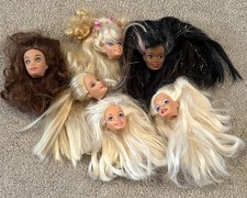 LOT 6 Mattel Barbie Doll Heads Only USED