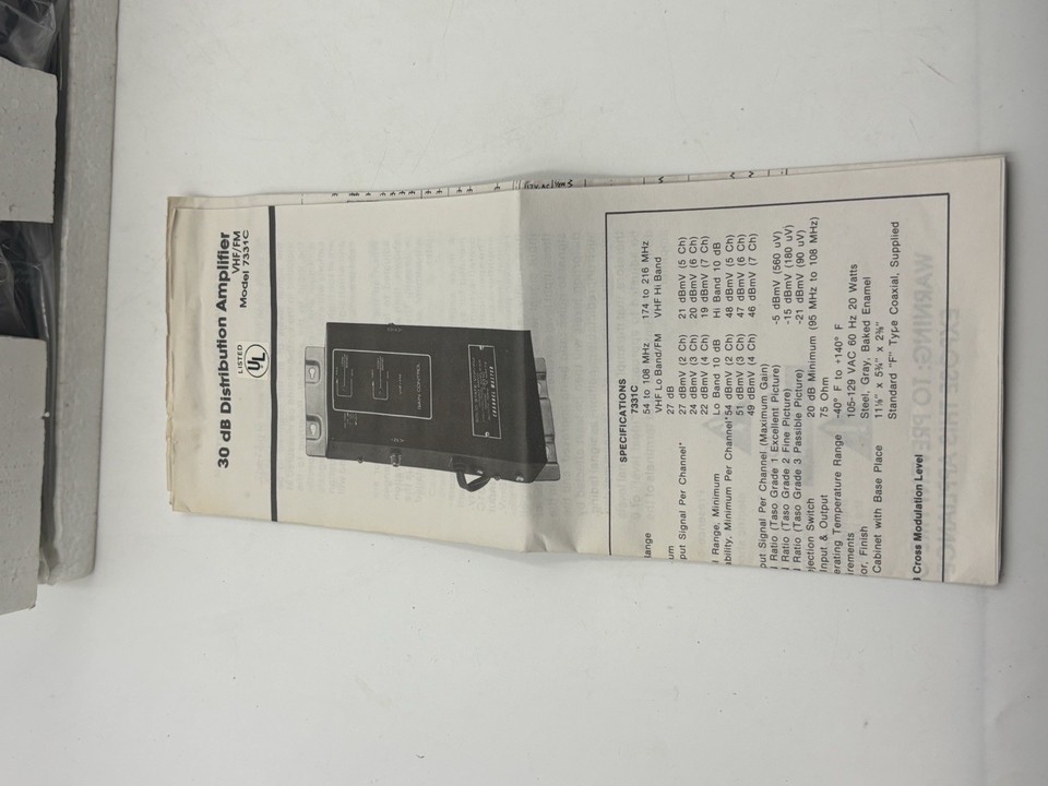 Box Model System Channel Master MATV Systems Model 7331B | eBay