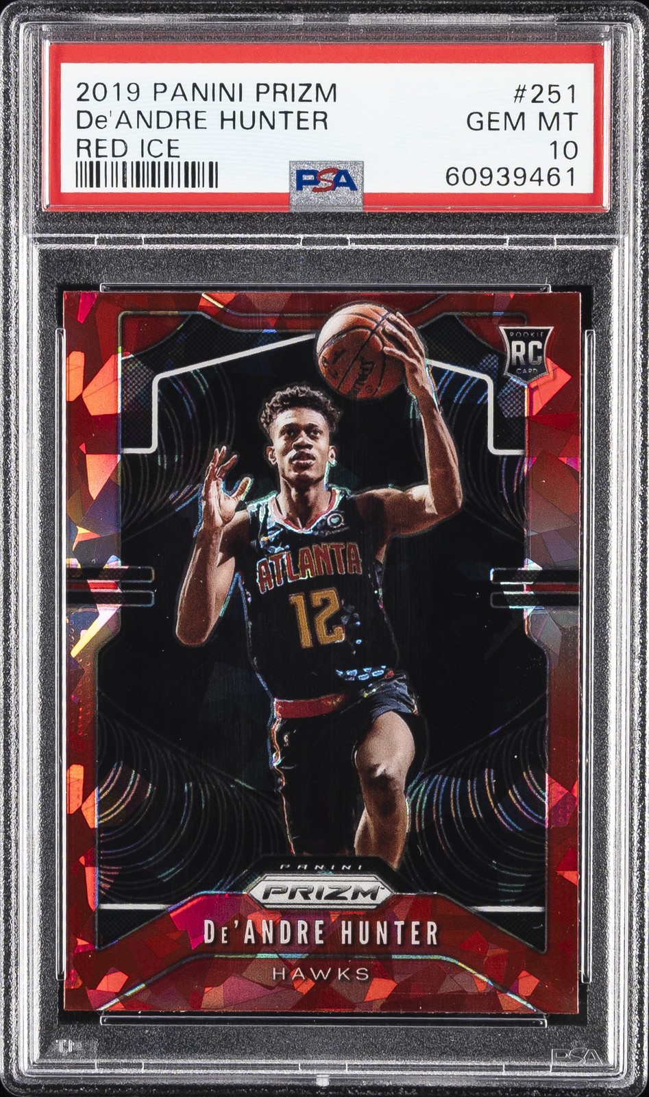 2019 PANINI PRIZM RED ICE #251 DE'ANDRE HUNTER PSA 10