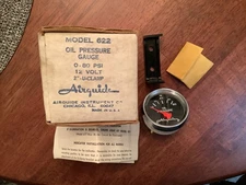 NEW VINTAGE GLASS FACE OIL PRESSURE GAUGE 0-80 PSI USA MADE model 622