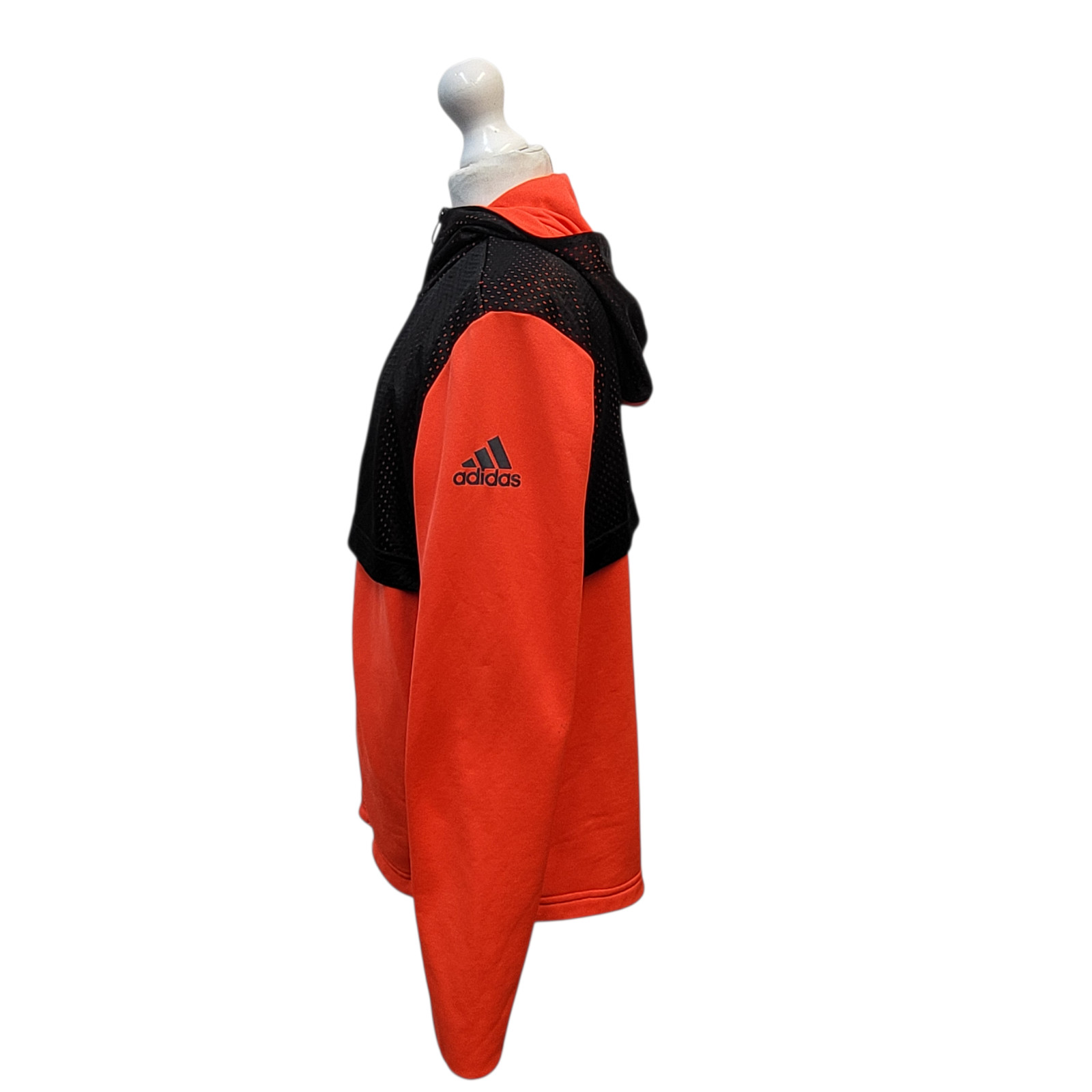 Adidas Orange Black Hooded Tracksuit Top UK Boys Age 13-14 Years M752 image 3
