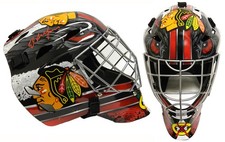 ED BELFOUR Signed Chicago Blackhawks Franklin Replica F/S Hockey Goalie Mask -SS