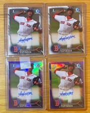 Lot (x4) 2016 Anderson Espinoza Bowman Chrome 1st Auto Purple Refractor /250