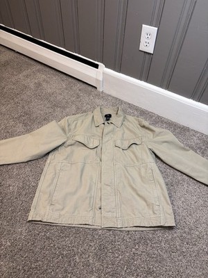 H&M Unisex Green Solid Twill Button-Up Shirt Long Sleeve - MEDIUM