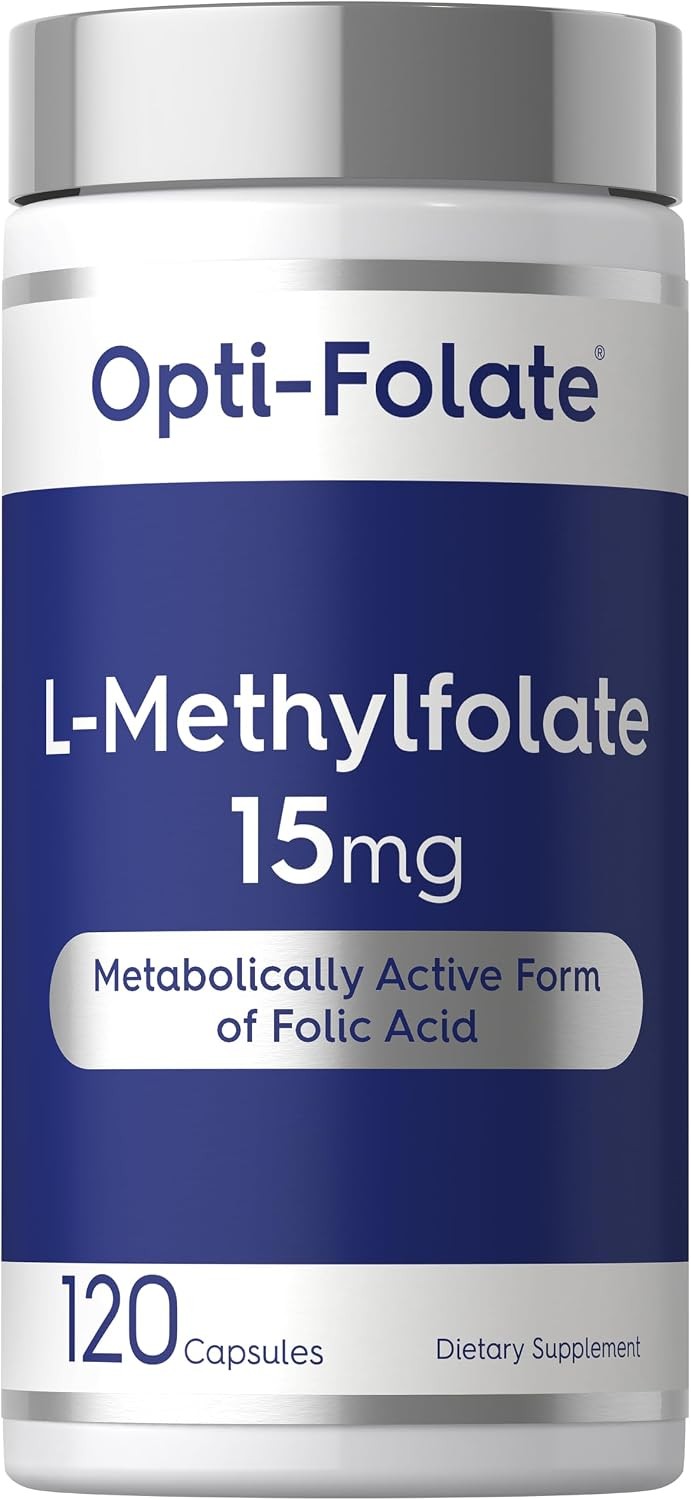 L-Metilfolato 15mg | 120 Cápsulas | Tamaño Valor | Máxima Potencia | por Opti-Folate