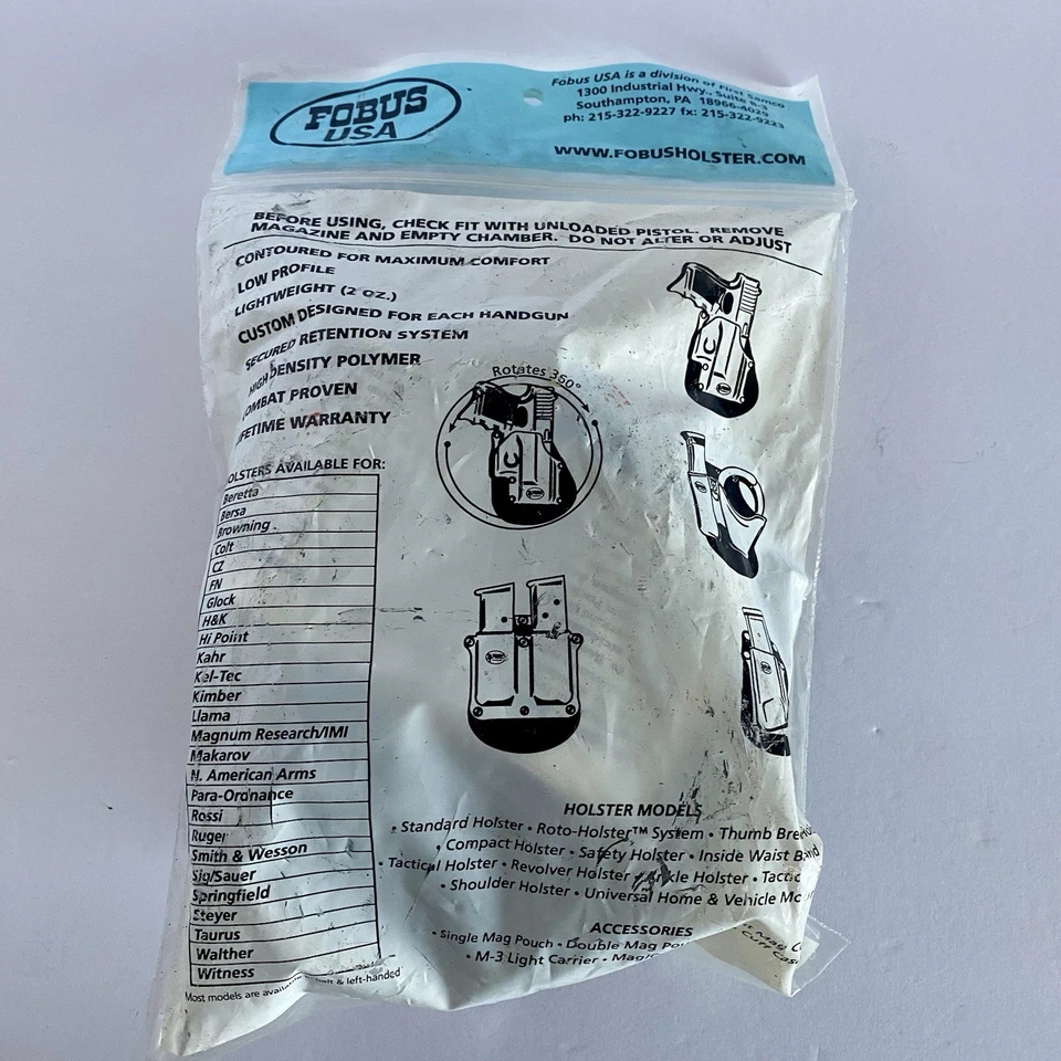 Walther P99/P99 Compact, Fobus Holster + Blackhawk Double magazine mag pouch New - Image 4 of 4