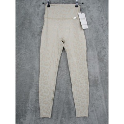 Bombshell Sportswear Leggings Womens Medium Leopard Shine Gym Athletic Beige New