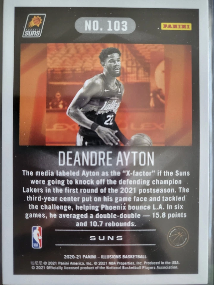 Deandre Ayton 2020-21 Illusions Asia Trophy Collection Gold /25 - Image 2 of 2
